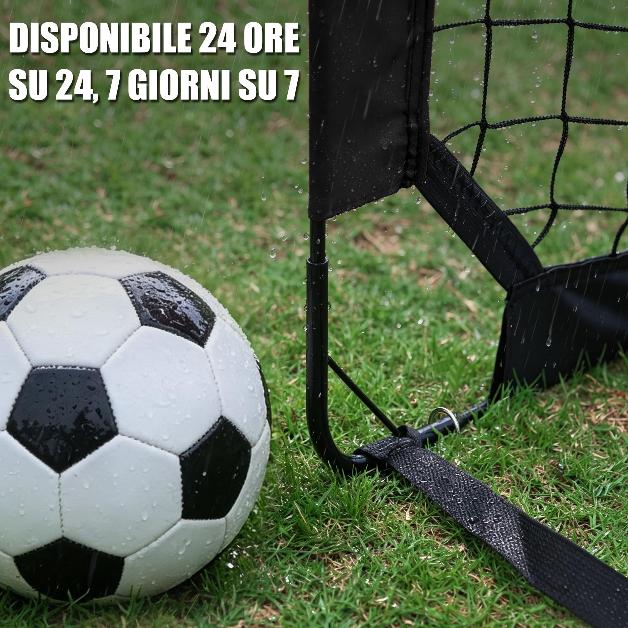 BaseGoal Set di 2 Porte da Calcio per Giardino 120x90cm con Calcio n. 5 | Porta da Calcio Adolescenti con Aste In Fibra di Vetro, Reti di Alta Qualità, Bersaglio, Coni da Calcio e Cono a Forma di U