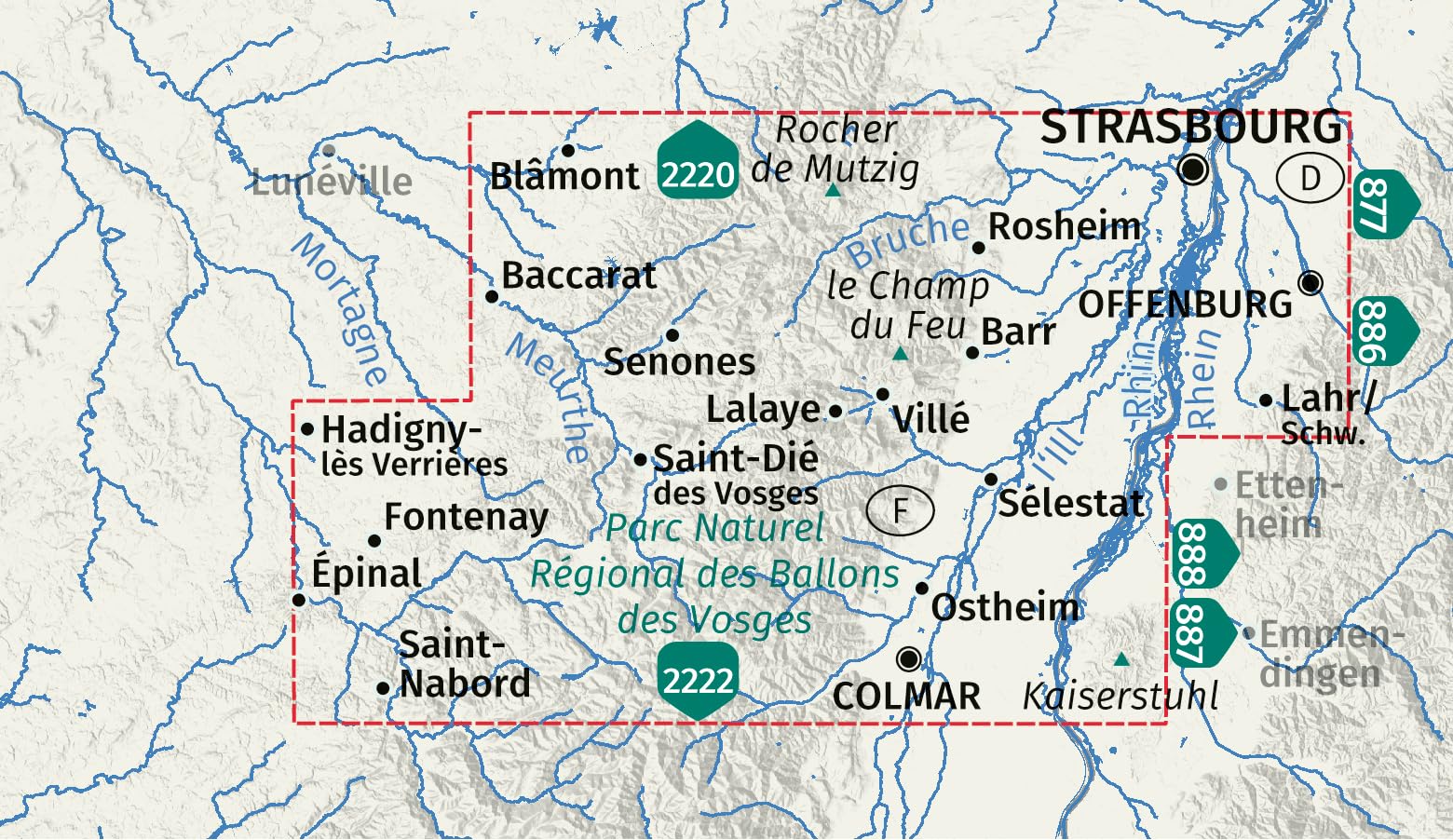 KOMPASS Wanderkarten-Set 2221 Elsass, Vogesen Mitte, Alsace, Vosges du Centre (2 Karten) 1:50.000: inklusive Karte zur offline Verwendung in der KOMPASS-App. Fahrradfahren.