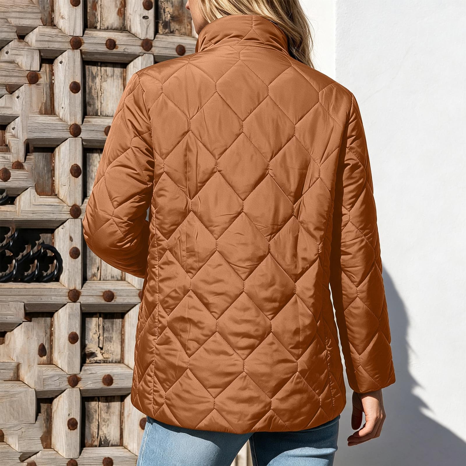 Generisch Winterjacke Damen Warm Steppjacke Leichte Winter Übergangsjacke