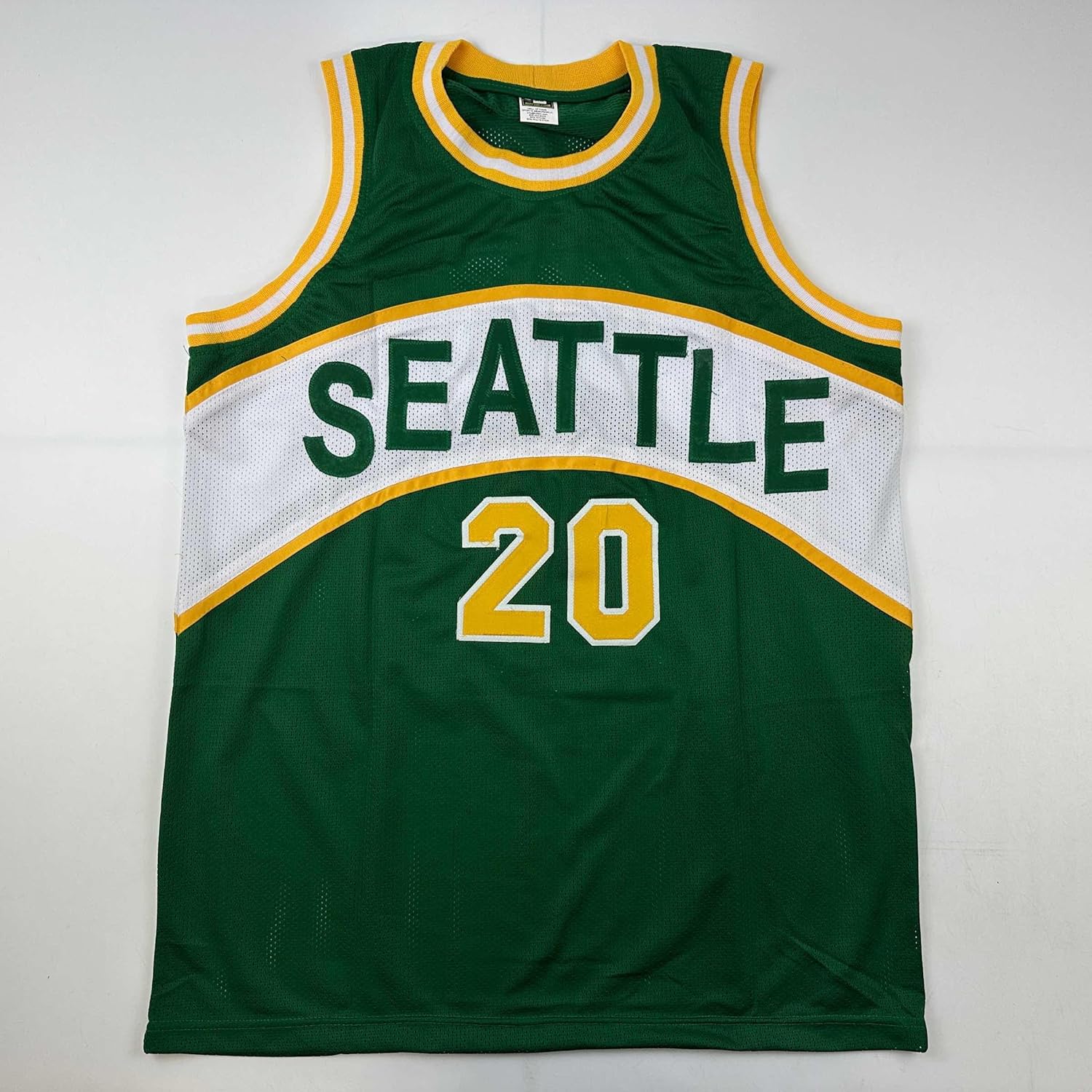 Facsimile Autographed Gary Payton Seattle Rookie Green Reprint Laser Auto Basketball Jersey Size Men's XL - Image 3
