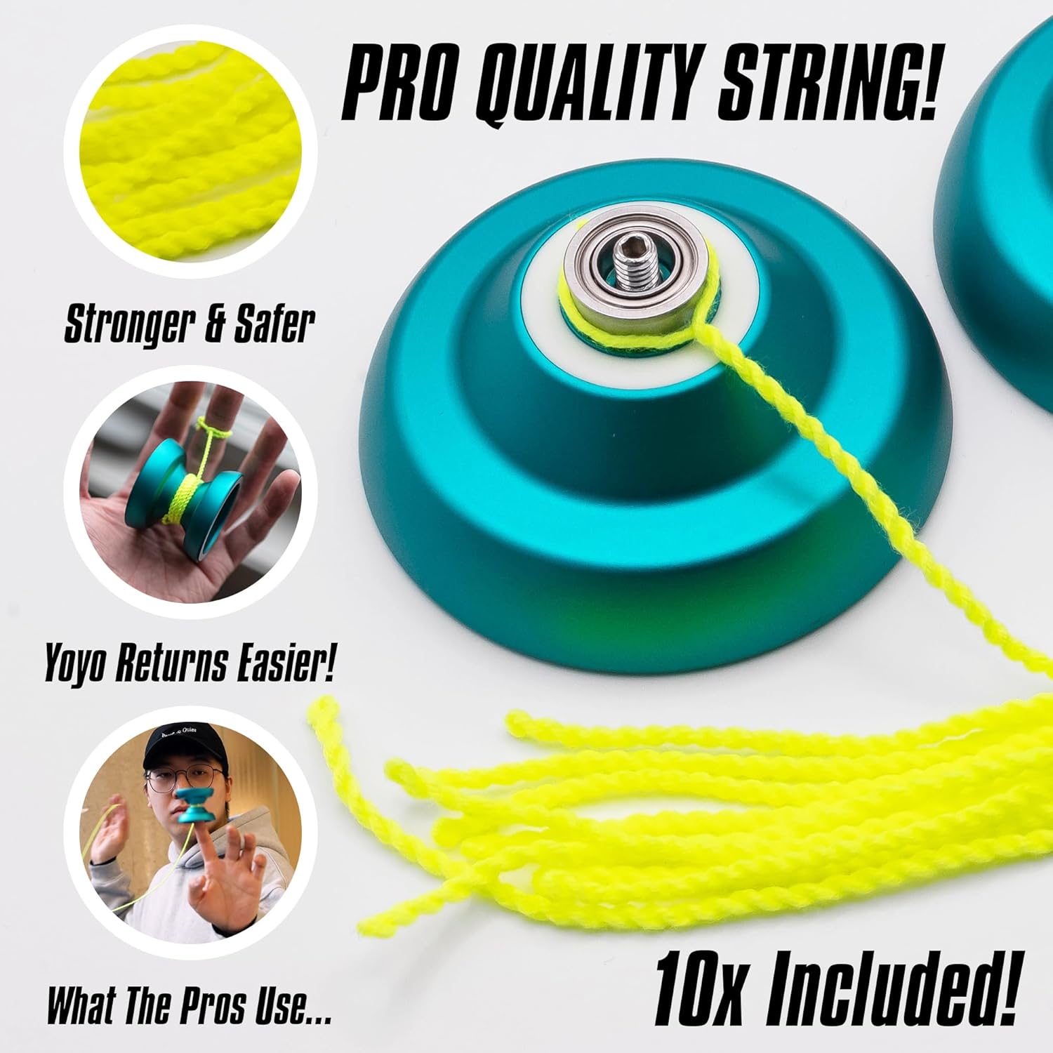 Crosshair Fingerspin Yoyo - A Responsive and Unresponsive Convertible Professional Yo-Yo | Easy to Use for Beginners and Pros | A Trick Yoyo for Adults Or Kids (Electric Teal)