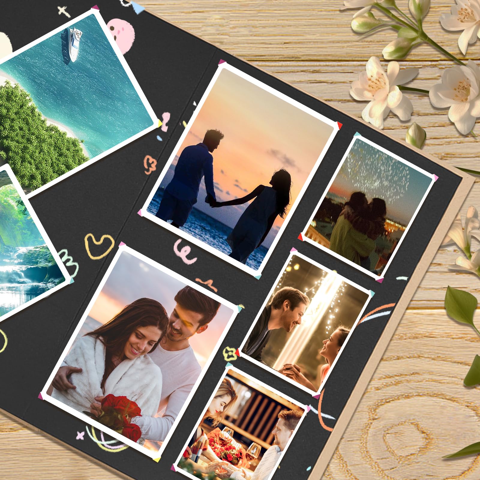 2 Album Fotografici 15.5x21cm - 36 Pagine Nere Per Scrapbooking - Foto 12