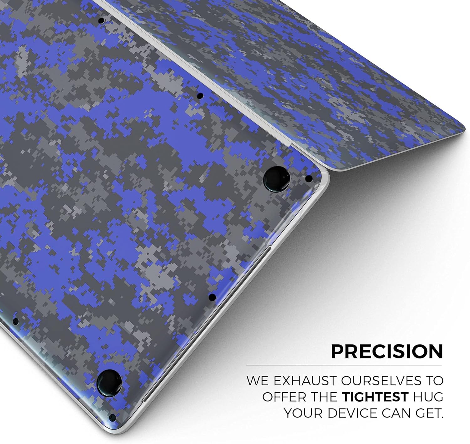 DesignSkinz - Bright Royal Blue and Gray Digital Camouflage - Full-Body Wrap Protective Decal Skin Kit Compatible with MacBook 13" Pro M1 (A2338)