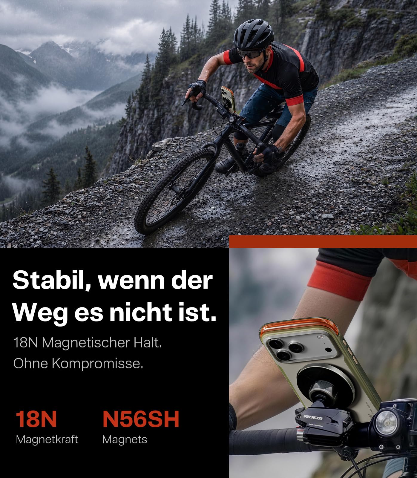 TORRAS Ostand Q3 Air Pro für iPhone 17 Pro Max Hülle, Air² Pro Schutzsystem mit doppelter Airbag-Struktur, 360° Aluminium-Ständer mit MagSafe, Mattes Anti-Fingerprint Design, Alpine Frost