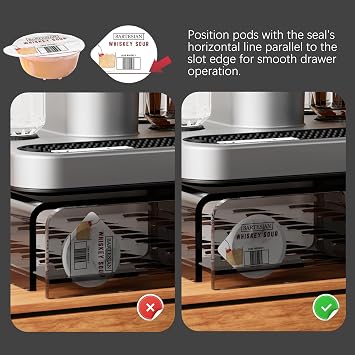 Cocktail Pod Holder Compatible with Bartesian Cocktail Machine for Bartesian Capsules Storage transparent (Transparent Black)