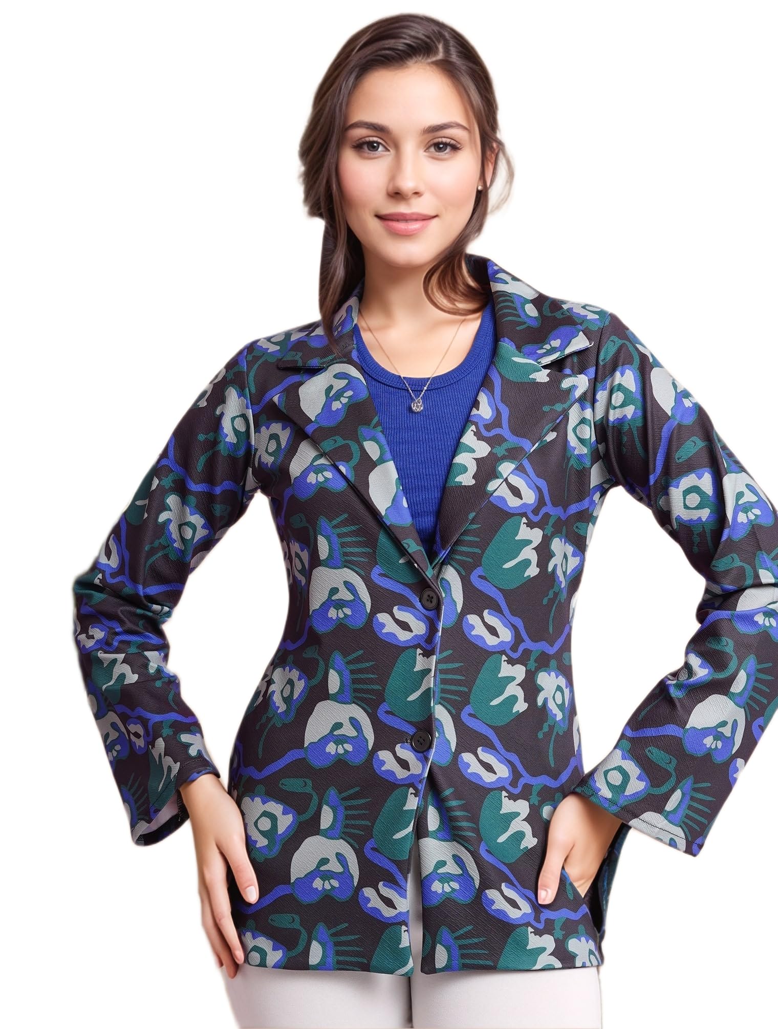 cheenish Elegant Women’s ventless Blazer, Straight fit, Notched Lapel, Long-Sleeve Single-Breasted Design for Workwear-picture-21