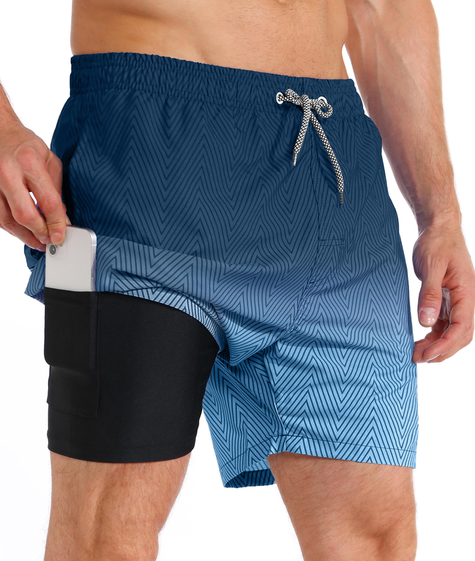 APTRO Costumi Pantaloncini da Bagno Uomo Mare Surf Piscina Stampa Hawaiana Estiva Grande Asciugatura Rapida con Fodera in Rete