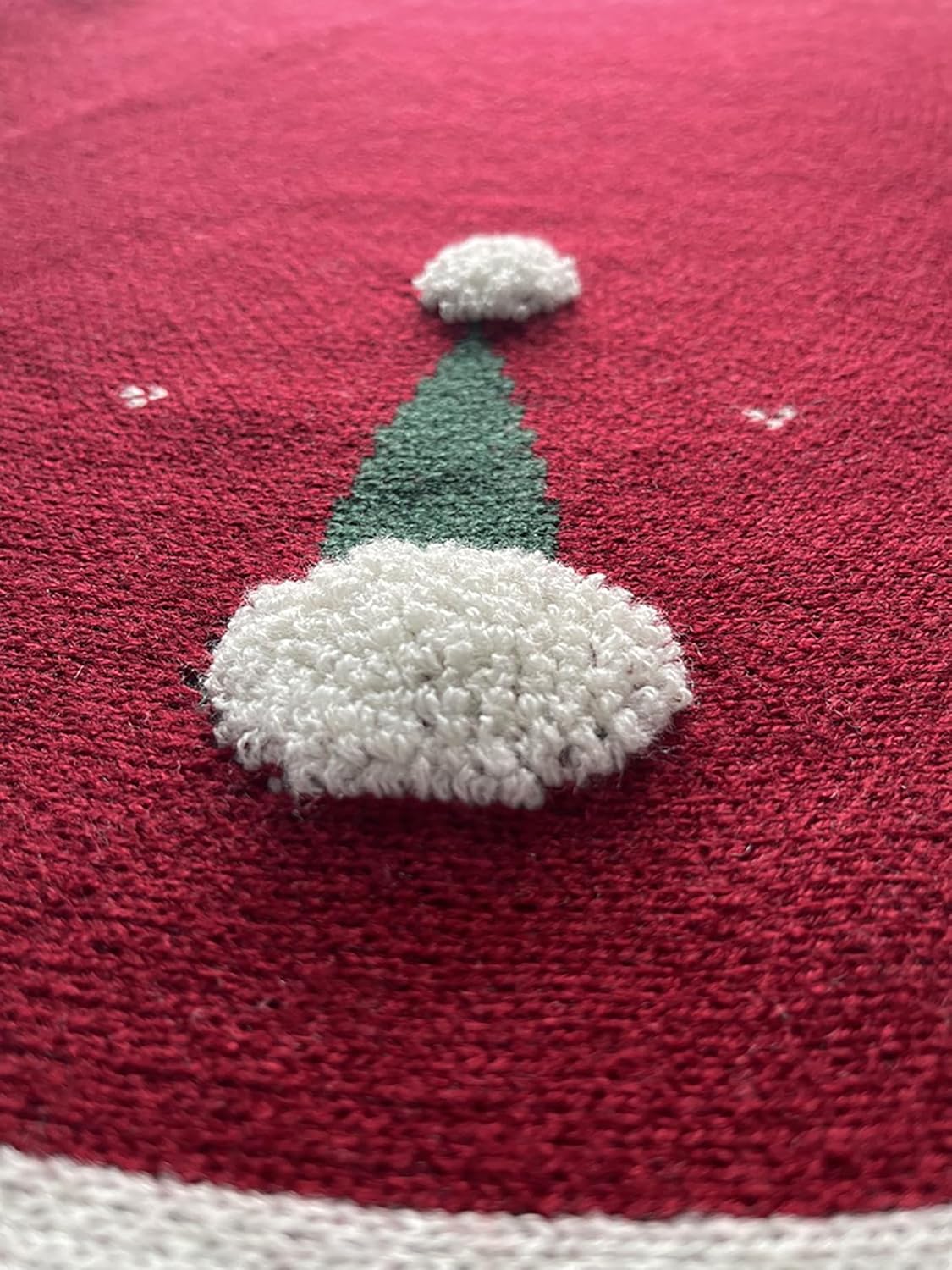 Christmas Tree Skirt, 48 Inches Tree Mat, Red Xmas Tree Skirt for Christmas Home Holiday Party Decorations Wine Red