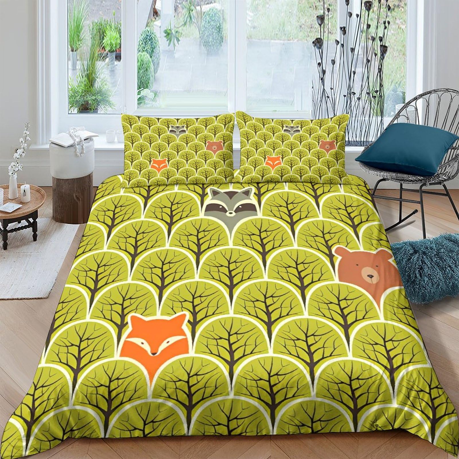Housses de couettes microfibr parure de lit animaux pour adultes et enfants