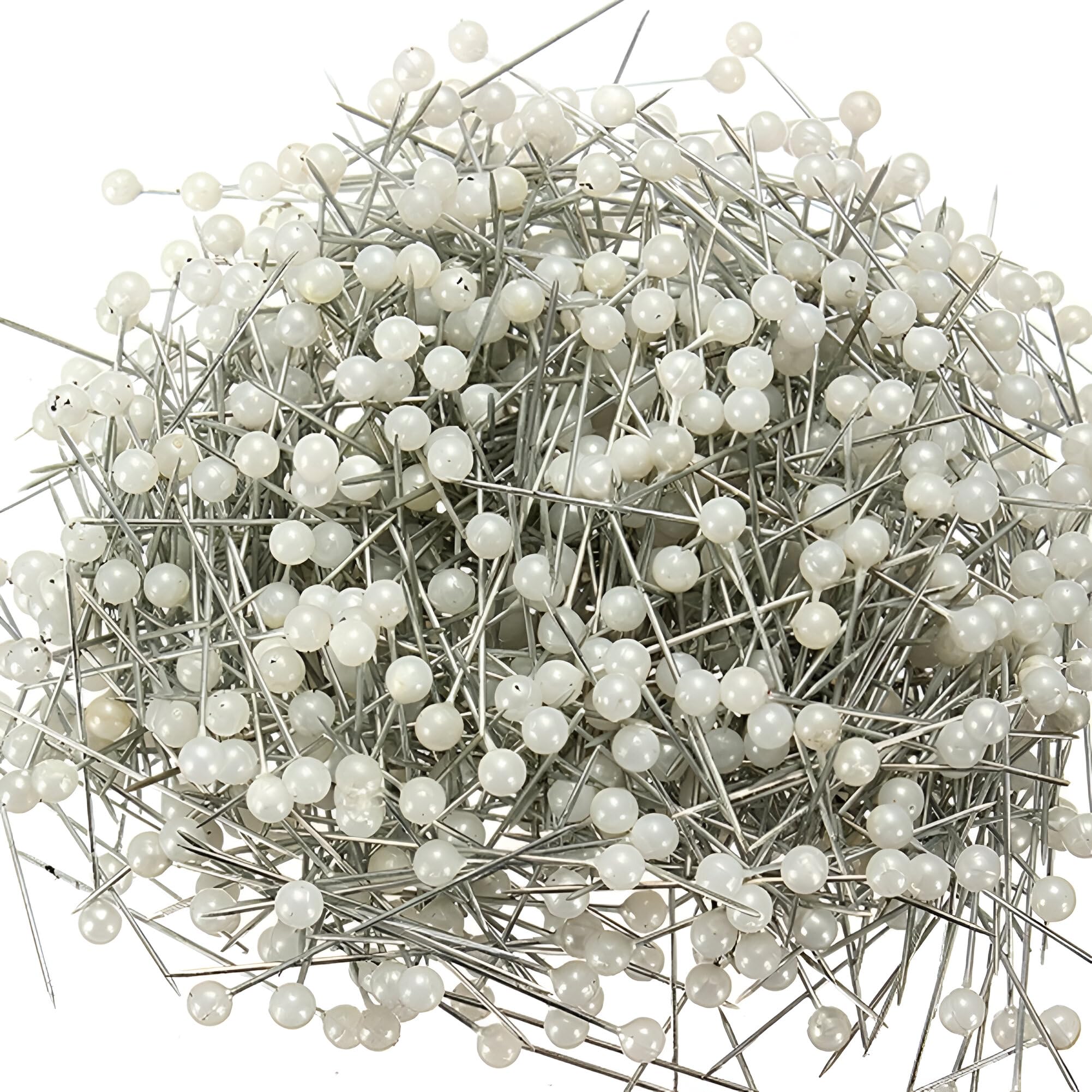 800 Pcs Sewing Pins, 1.5 in Round Pearl Heads Pins, Pearlized Pins, Pearl Push Pins, Dressmaker Pins, Quilting Pins for Fabric, Craft and Sewing Project, Weddings Corsage Florists (White)