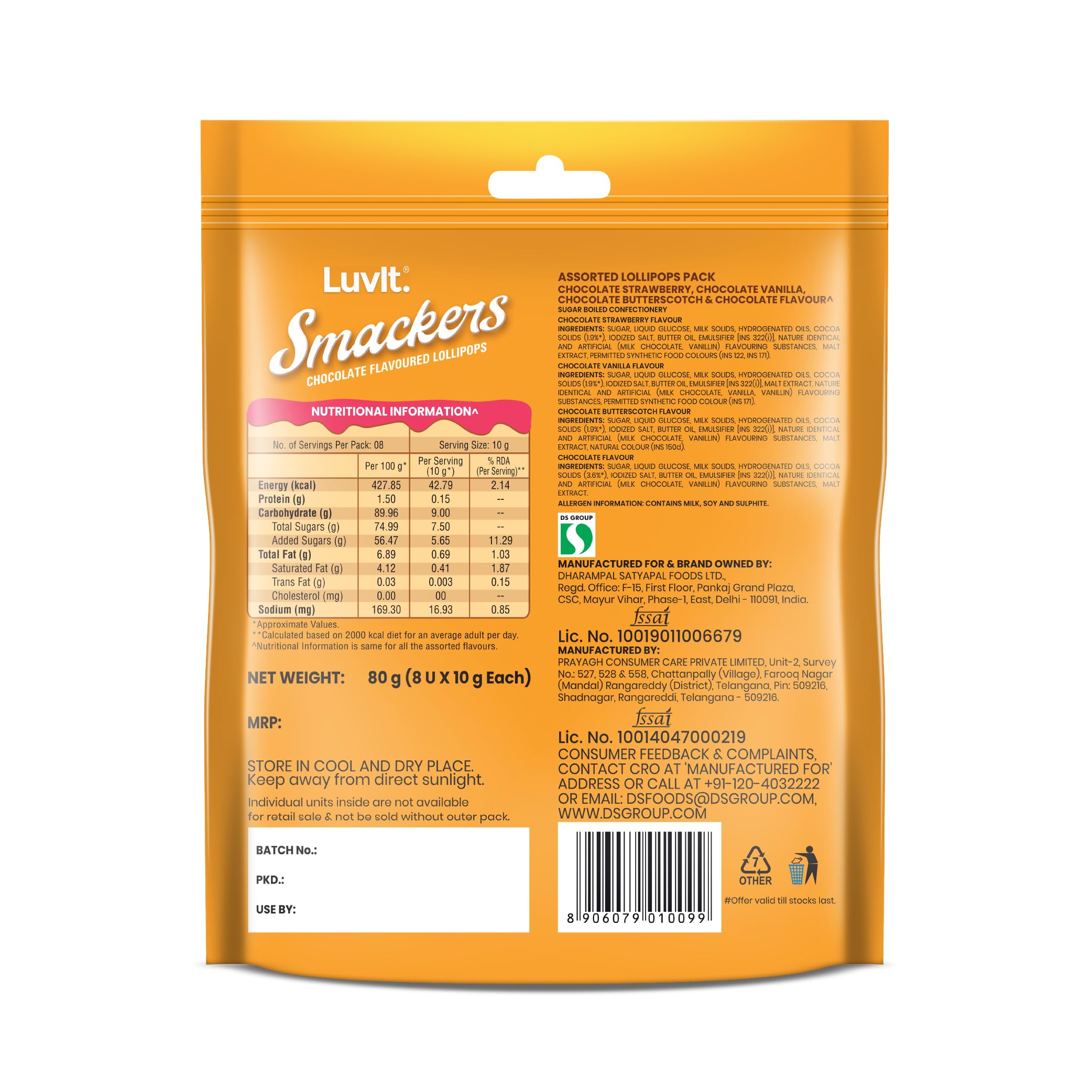 LuvIt. Smackers Chocolate Flavoured Lollipops|Surprise Toy For Kids|Big Stick Lollipops|Pack Of 6-96G Each, 576 Gram - Image 4 thumbnail