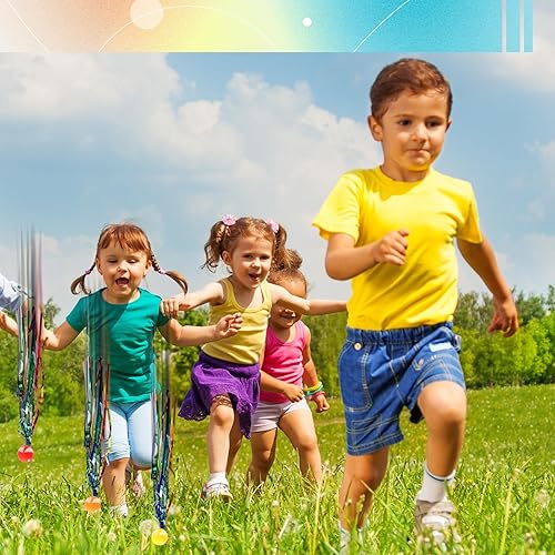 Miniatura 5 de Pllieay 50 bolas de cometa, bolas inflables de colores surtidos con serpentinas coloridas, bolas de goma para recuerdos de fiesta de niños, premios,