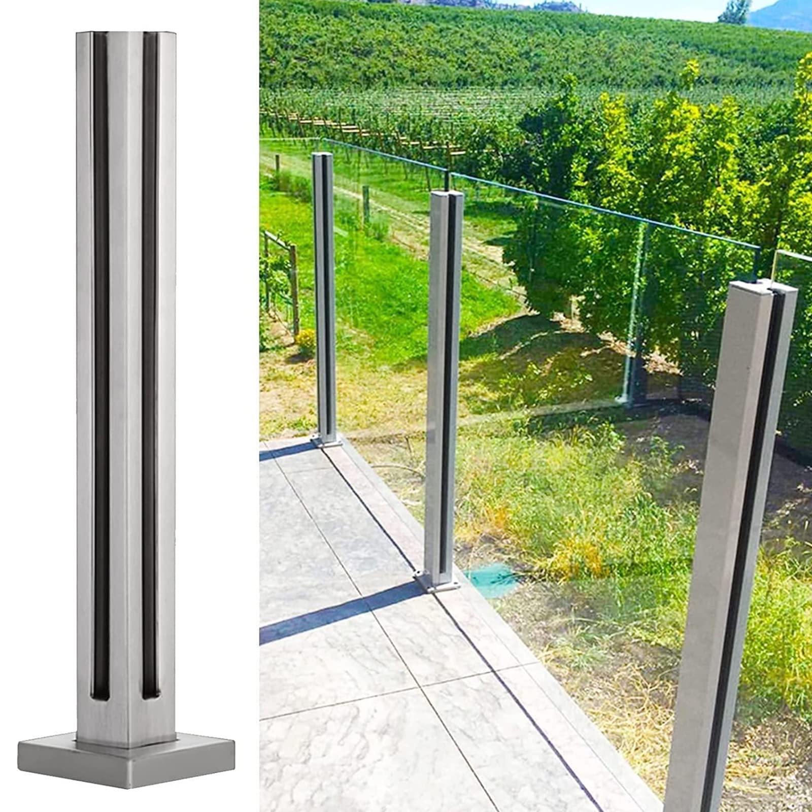 Poteau de garde-corps en verre saphir, pince de fixation panneau 10mm 12mm pour balustrade
