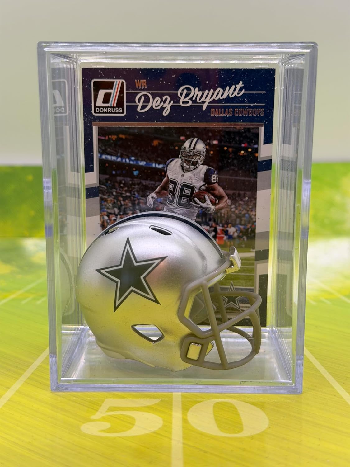 Dallas NFL Helmet Shadowbox w/Dez Bryant card