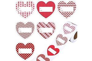 300 PCS Valentine's Day Heart Name Tags Stickers