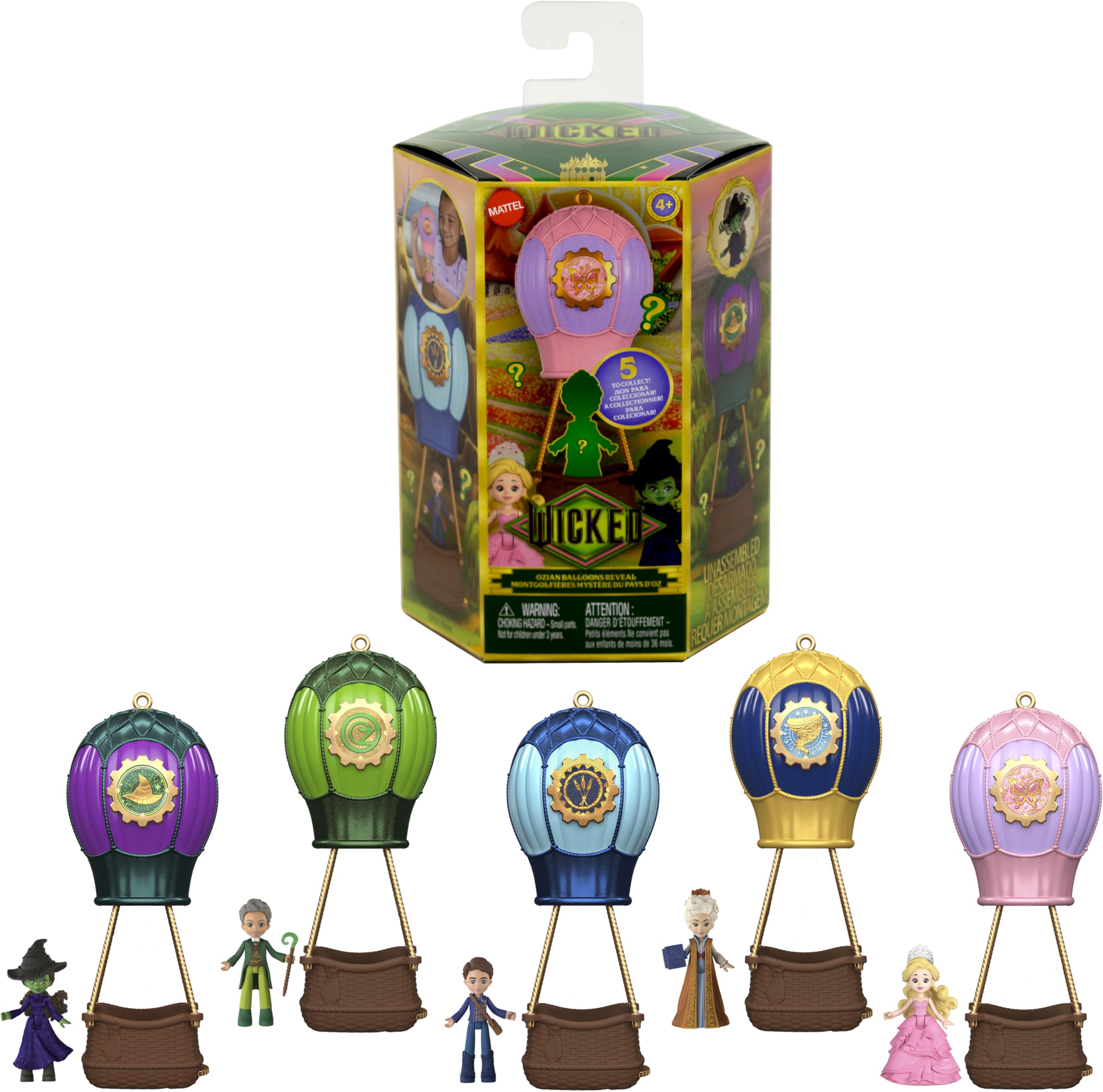 Mattel Universal Pictures Wicked Ozian Balloon Surprise Toy Set with Small Surprise Doll, Hot Air Balloon and Accessories (Styles May Vary) JFM15