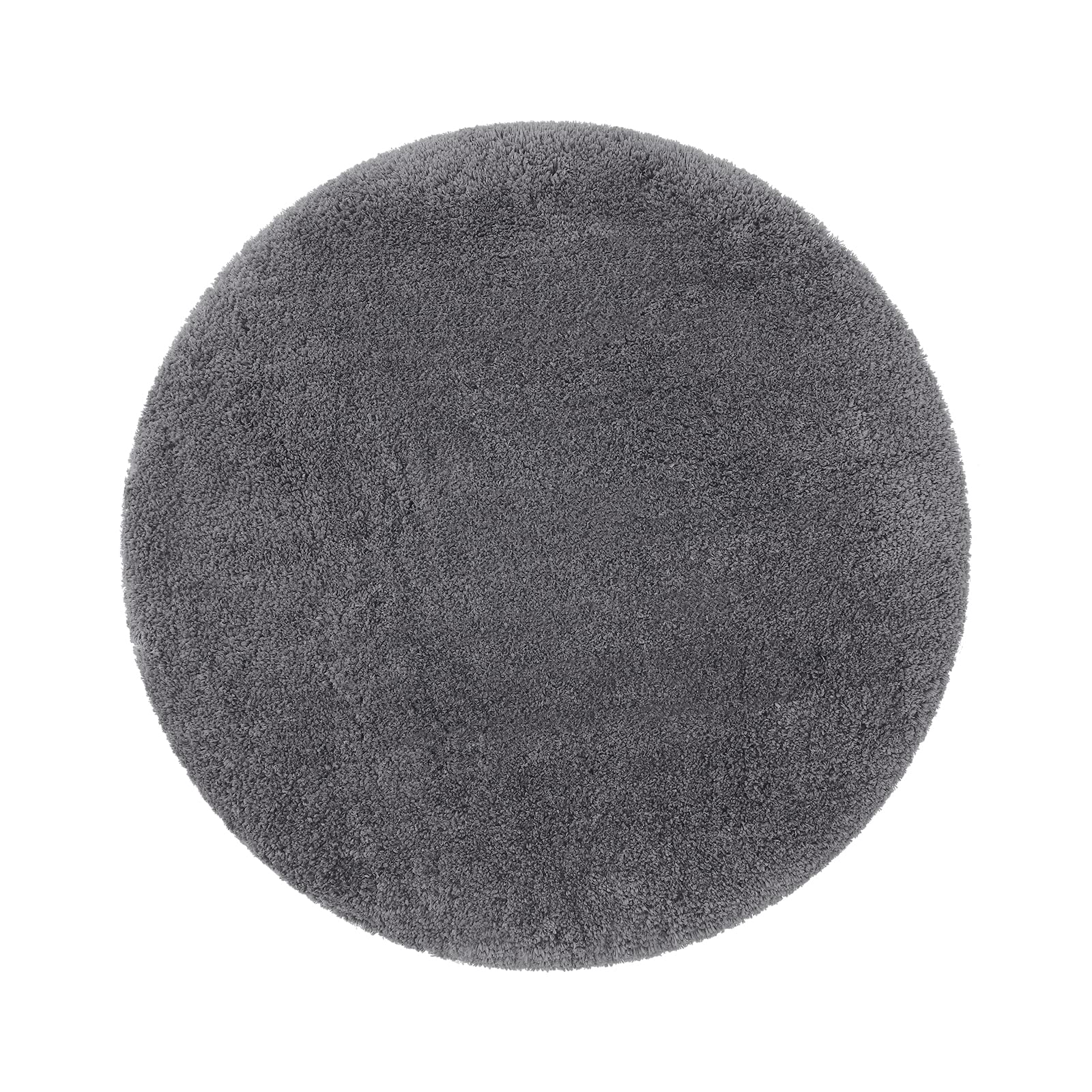 Homaxy Alfombra de baño redonda de pelo largo suave (90 cm), color gris | Alfombra de baño absorbente de microfibra antideslizante, lavable a máquina, para ducha, bañera, alfombra de baño