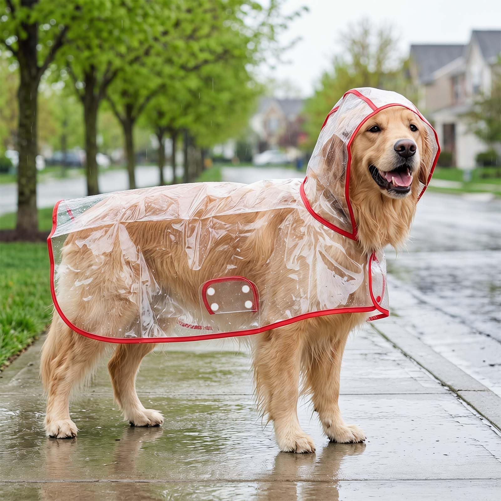 Imperméable pour Chien,S-2XL Veste de Pluie pour Chien avec Capuchon Manteau Chien Imperméable pour Petits Chiens à Grands Veste PE Pluie Chiens pour Sorties, Randonnée Promenades Quotidiennes (XXL)
