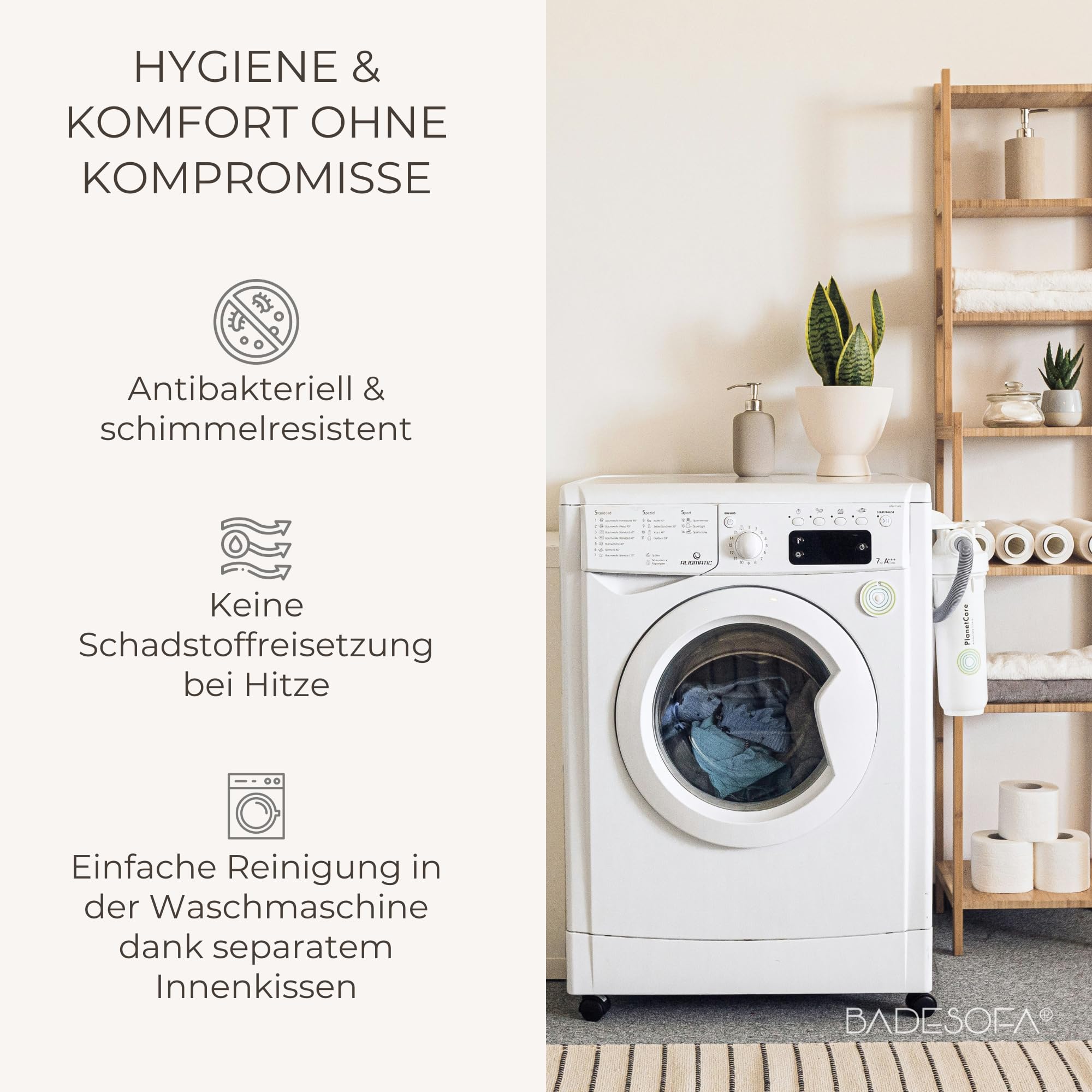 SAUNASOFA™ Zirbenkissen für Sauna – Duftkissen aus 100% Bio-Baumwolle, skandinavisches Design – Handgefertigt in Europa – Nackenstütze & Sauna Zubehör aus natürlicher Zirbe – 26x40 cm