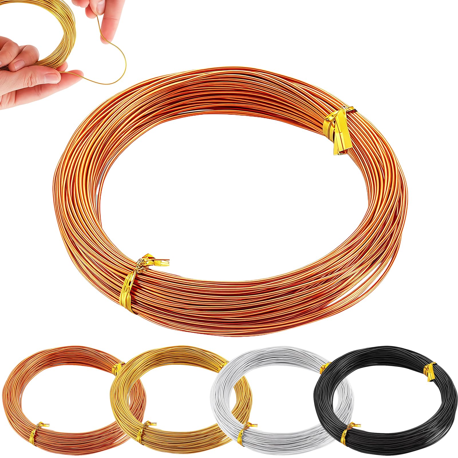 9 Gauge 3mm Aluminum Craft Wire Copper,32 Feet Bendable Sculpting Metal Wire,Metal Crafting Wire for Sculpting,Wreath Craft,Floral Making,Jewelry Making,Weaving and Wrapping Copper Wires