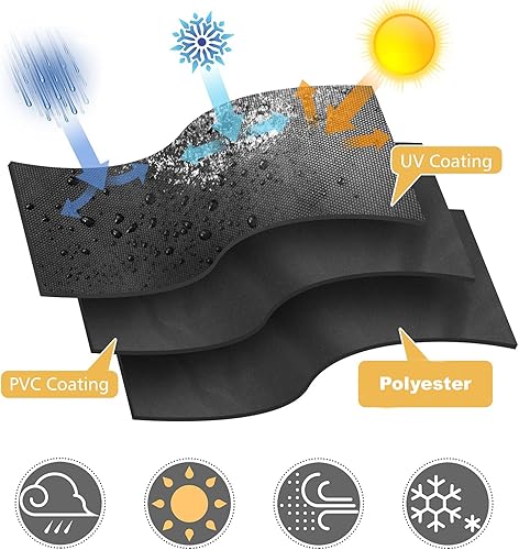 Miniatura 3 de Funda de mesa de centro para exteriores, 48 pulgadas de largo x 24 pulgadas de ancho x 28 pulgadas de alto, cubierta impermeable para muebles de
