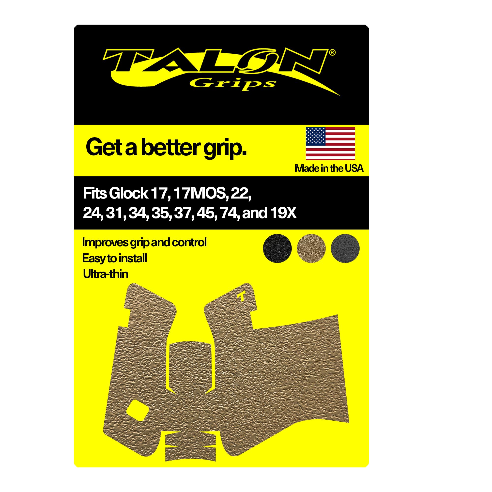 TALON Grips Adhesive Pistol Grip CompatibleTalon Grips for Glock 45 and 17 Gen5 MOS (Medium Backstrap Rubber Moss)