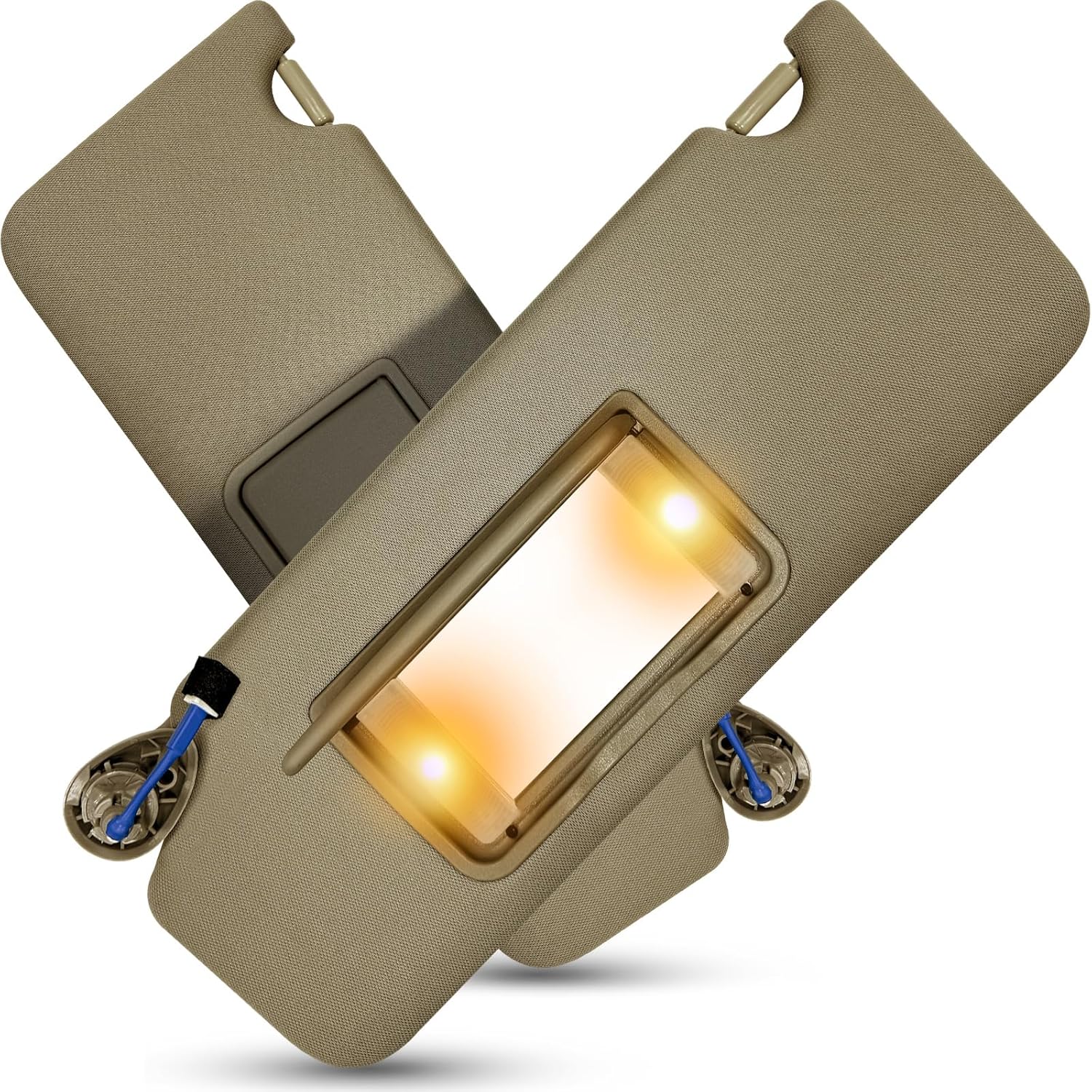 Sun Visor for Honda Pilot 2016 2017 2018 2019 2020 2021 2022 Honda Ridgeline 2018-2020 Replacement Sun Shade # 83280-TG7-A12ZA with Light(Beige(Driver Left & Passenger Right))