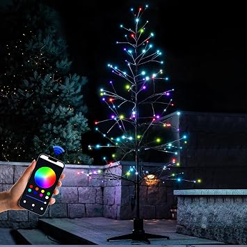 6.5FT Pre-Lit LED Christmas Tree 360 Stand Holiday Patio Decor