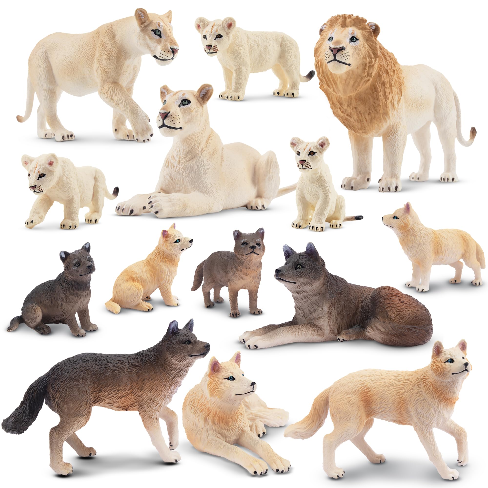 Amazon.com: Toymany 14PCS Jungle Animals Figures Family Playset
