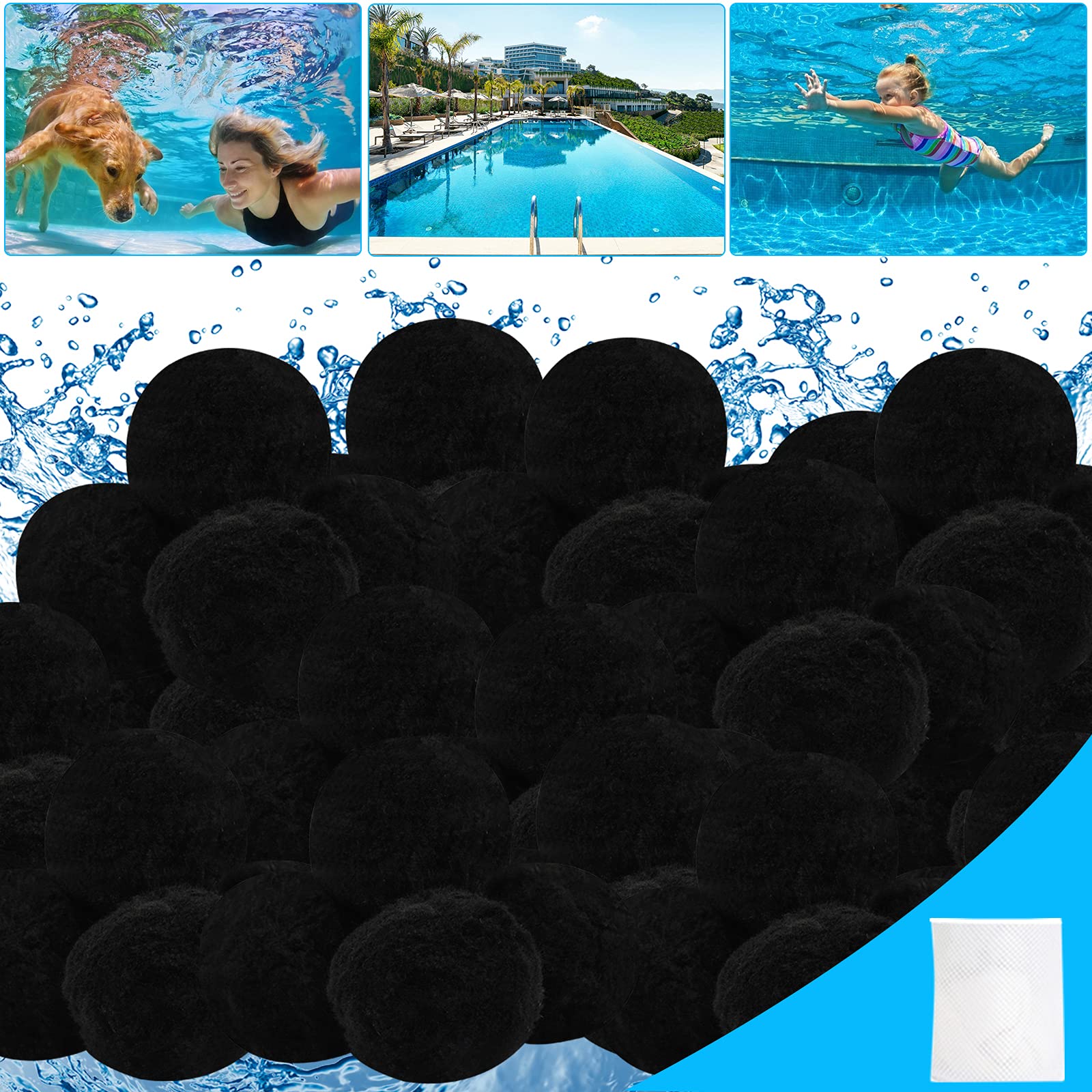Buy 3.1 Lbs Pool Filter Balls EcoFriendly Fiber Filter Media for