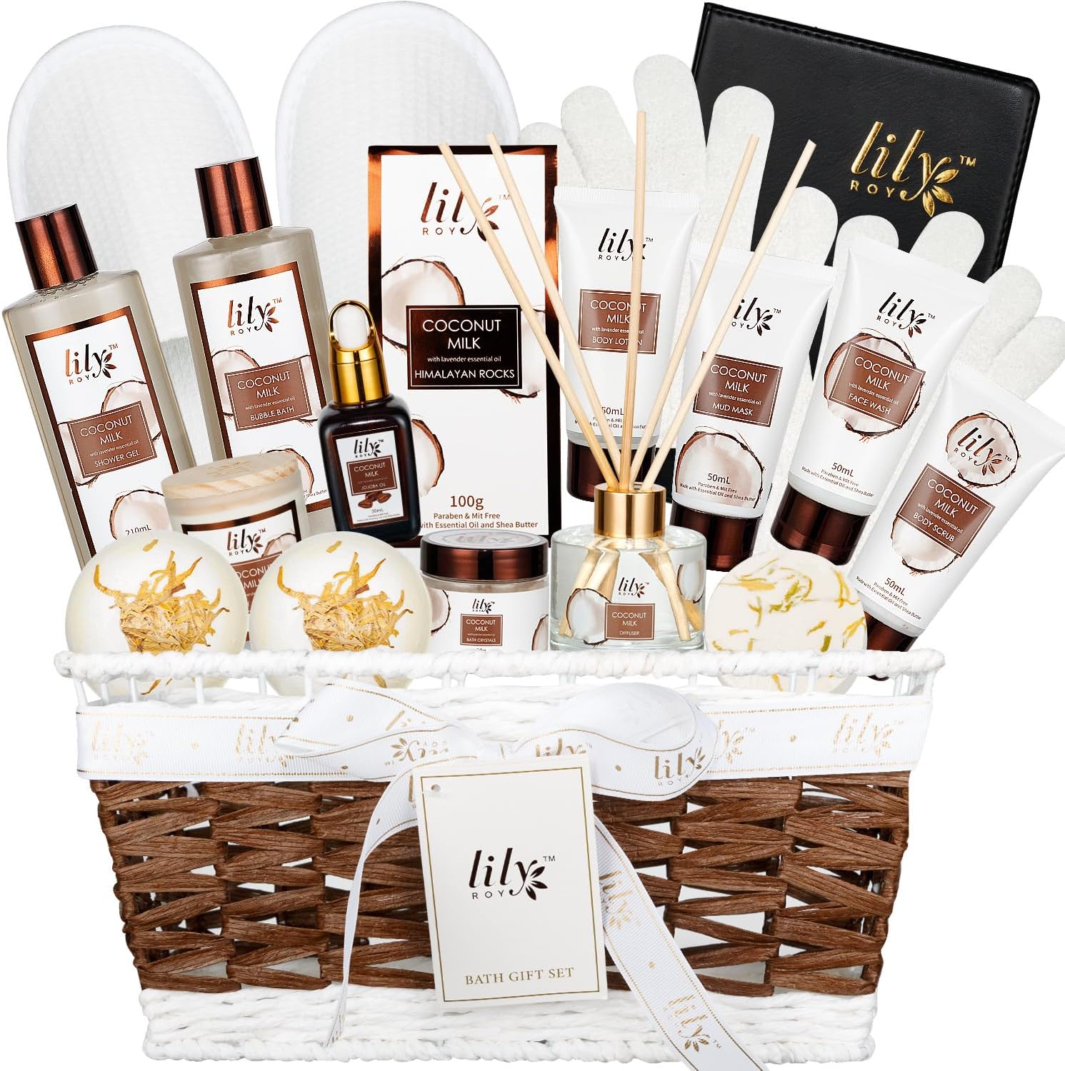 Gifts For Women Gift Basket for Women–18Pcs Bath and Body Gift Set for Mom Spa Basket Set Spa Kit Bath & Body Gifts Set | Self Care, Birthday, Christmas, Mothers Day Bath Gift Baskets Set for Her
