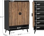 Tribesigns Cabinet de chaussures avec portes, 7-Tier Armoire de rangement de chaussures avec étagères réglables, rack de chaussures en bois Organisateur de rangement des chaussures pour entrée, hall, placard, salon, brun rustique