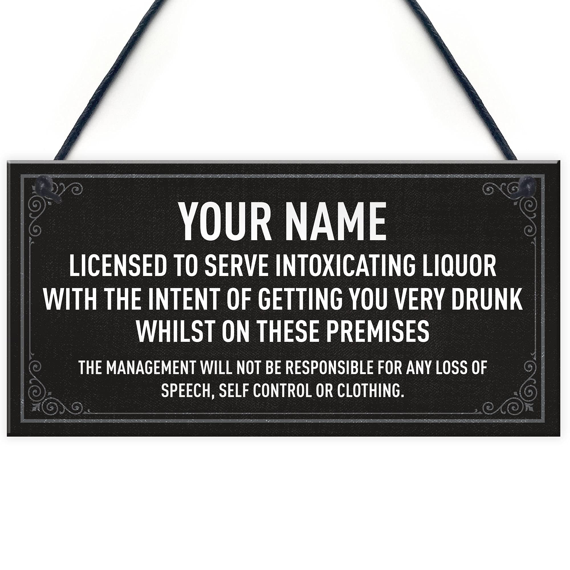 Red Ocean Black Home Bar Pub Personalised Decor Funny Landlord Sign Man Cave Home Pub Sign Gifts For Him