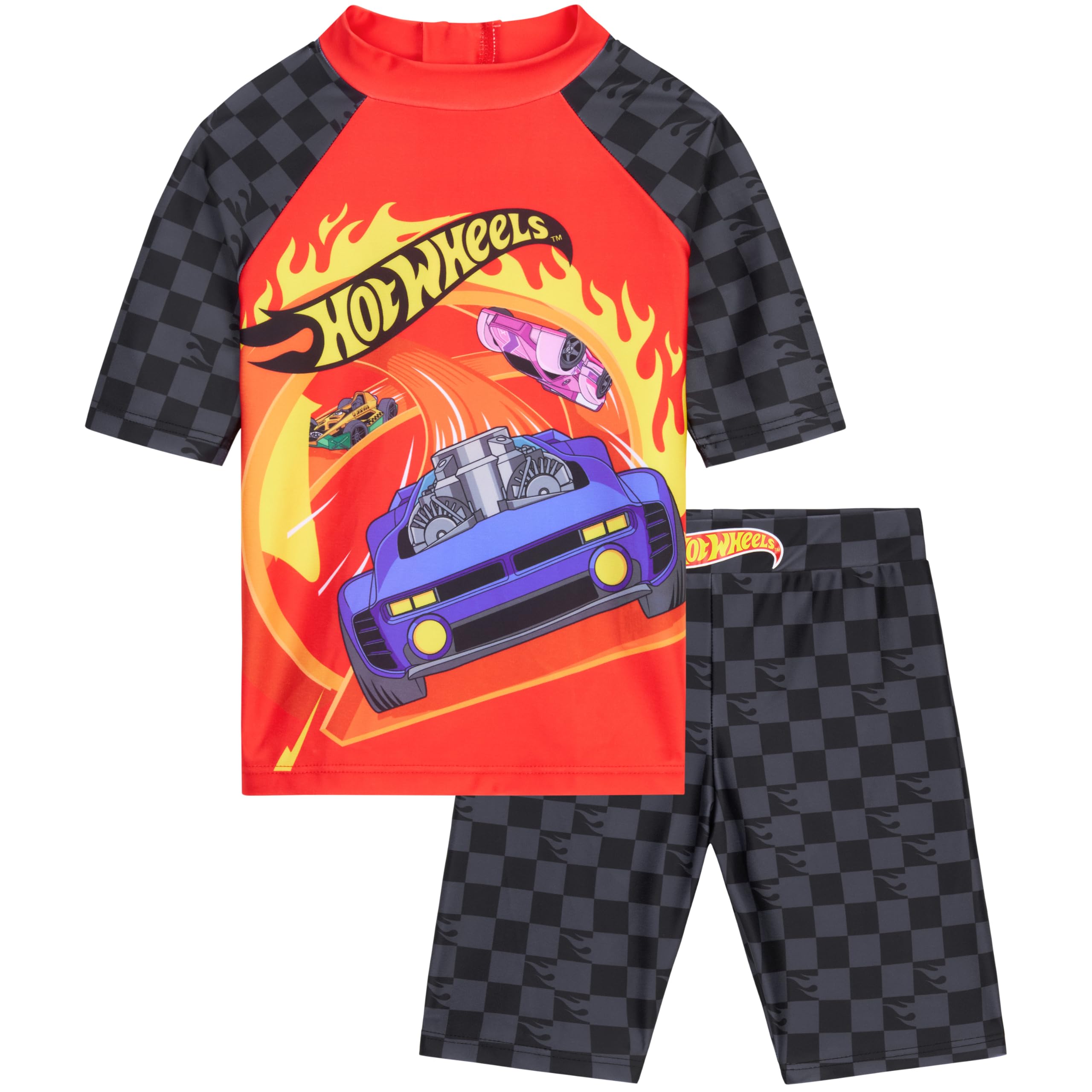 Get Trend Spiderman | Hot Wheels | Minions Conjunto Niño 2 Piezas Bañador Boxer y Camiseta Rashguard, Ropa Niño Piscina Vacaciones