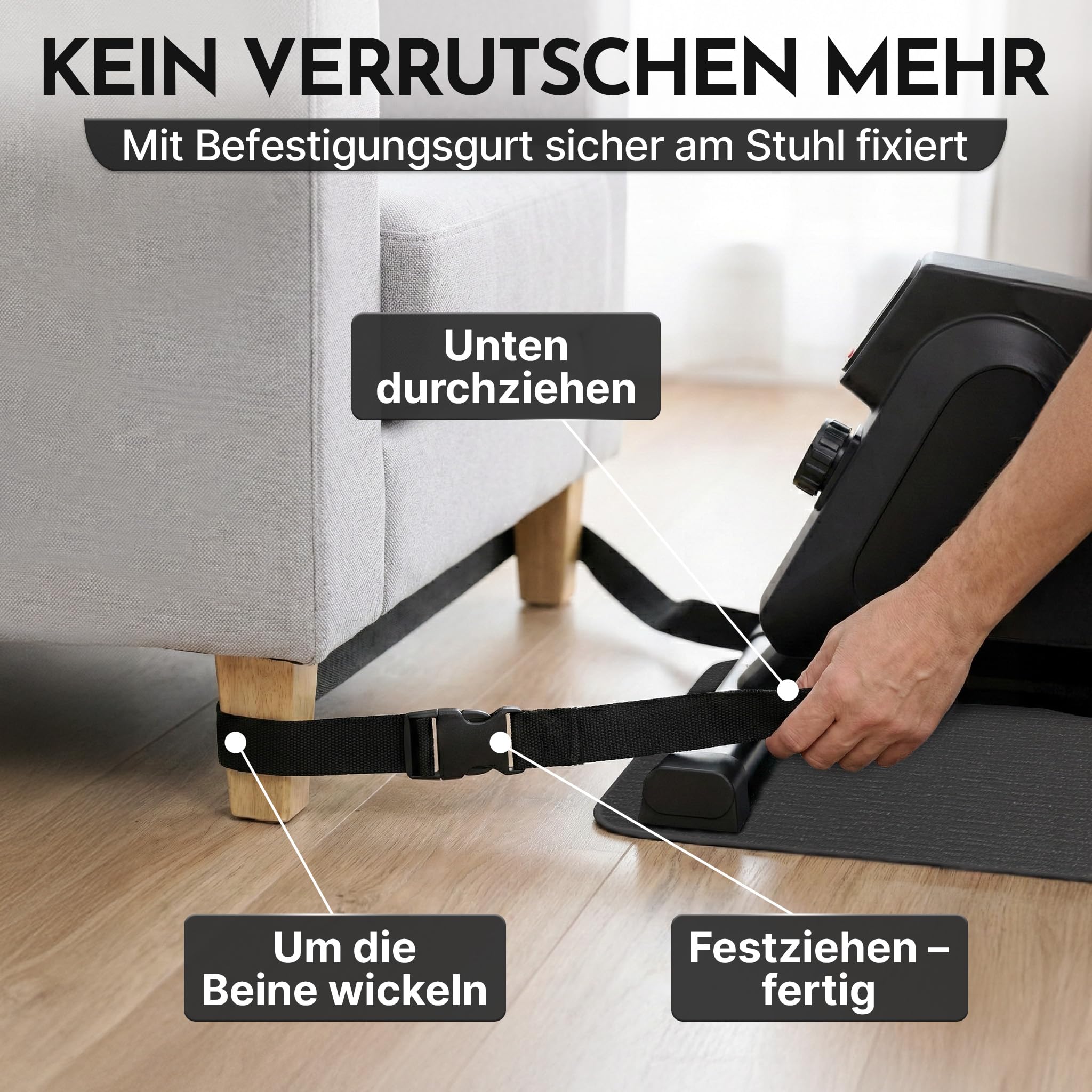 NEOLYMP Pedaltrainer TÜV geprüft gelenkschonender Beintrainer im Sitzen für Senioren Widerstandstrainer mit Display 8 Stufen Magnetbremse