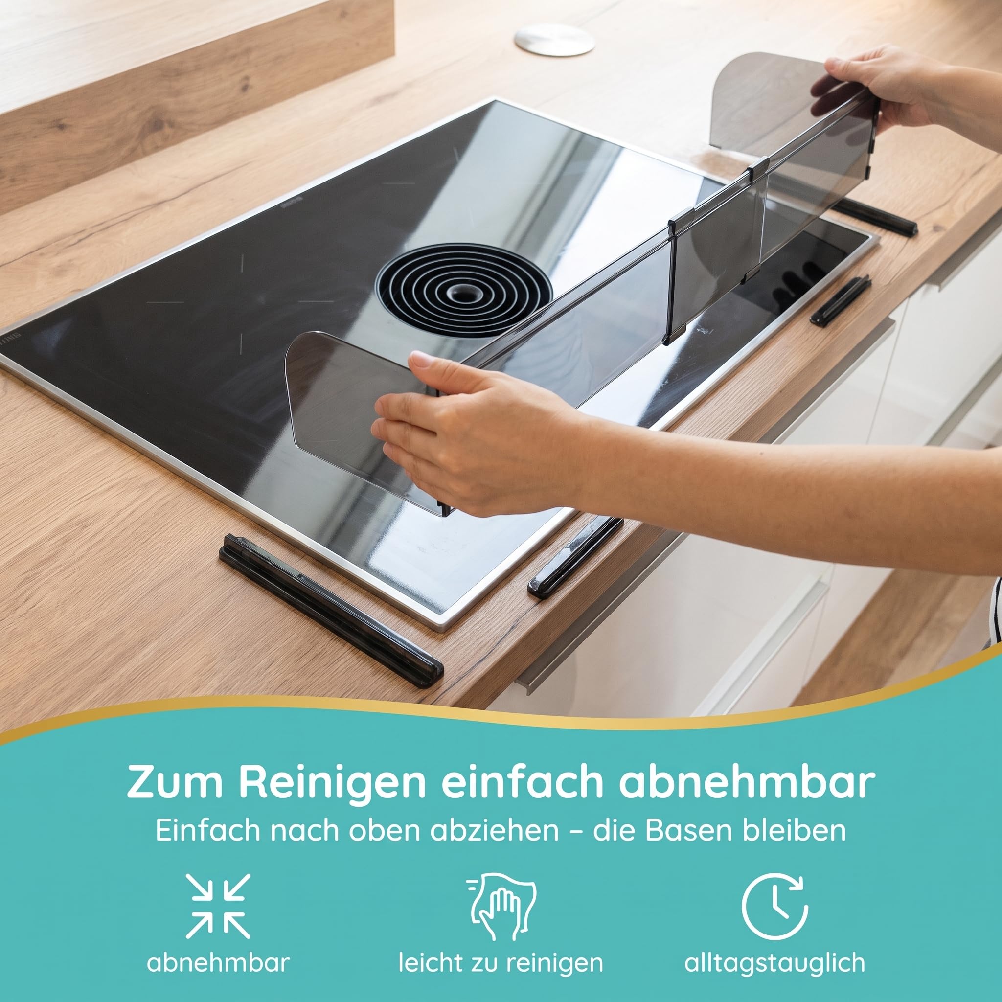 Homery SafeSlide Grille de protection pour cuisinière extensible 51-94 cm