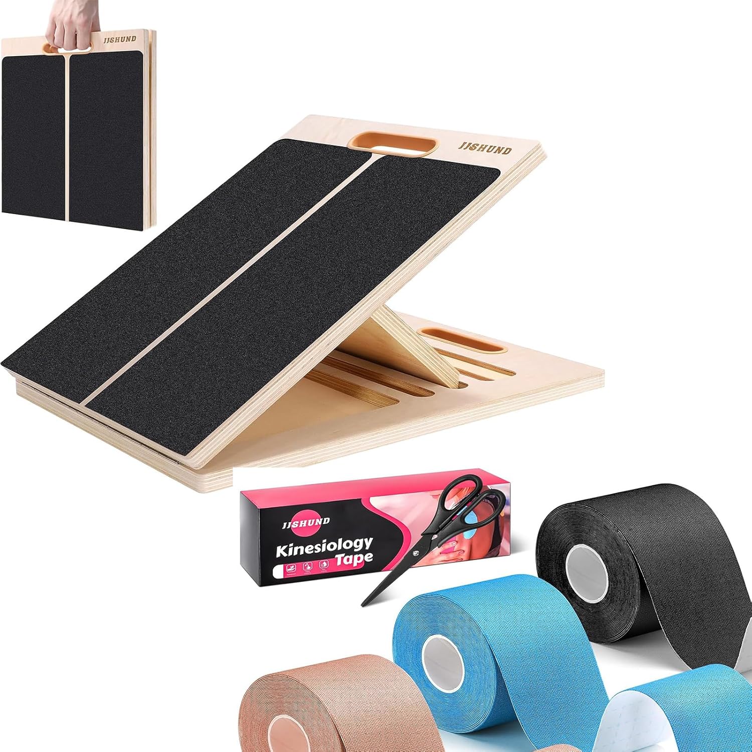 Slant Board for Calf Stretching and Ankle Wrists Knees Shoulders Muscle Kinesiology Tape