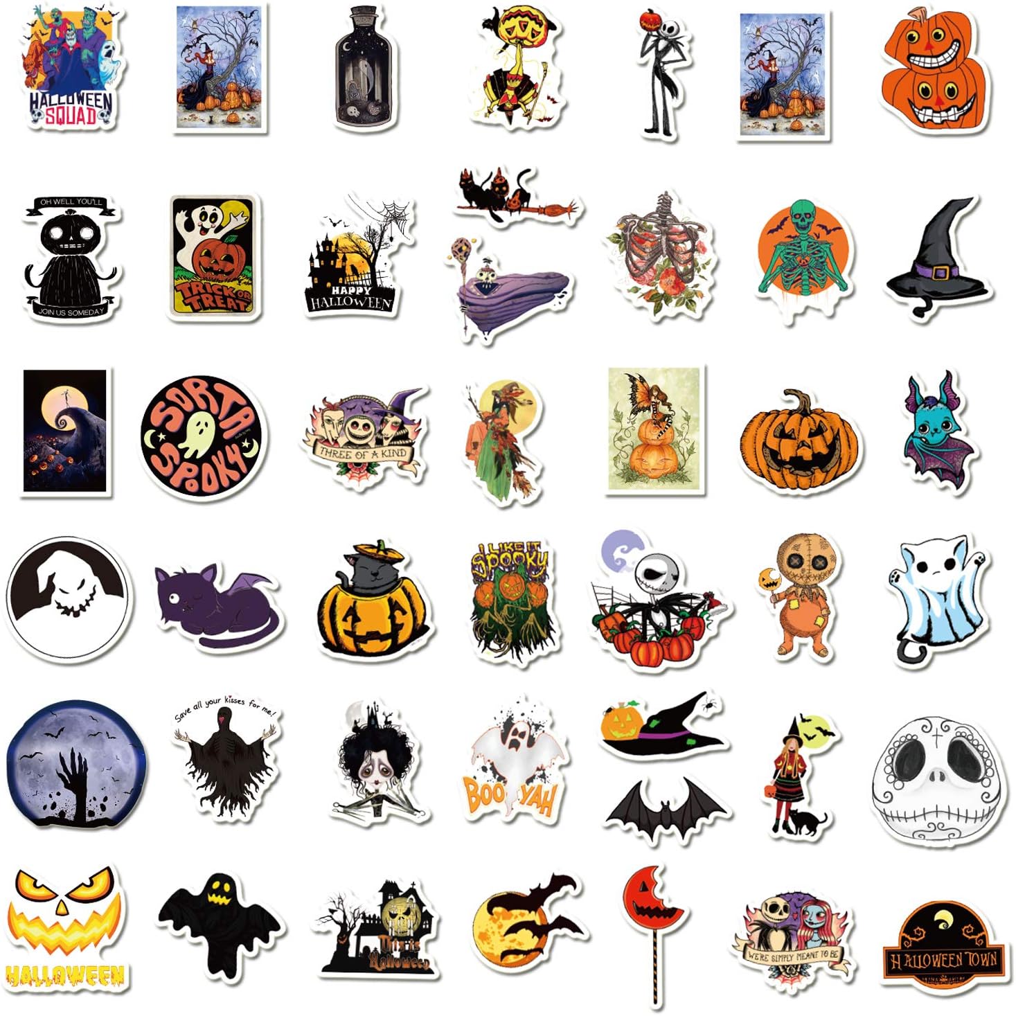 Funny Halloween Stickers 150PCS Decal Terrorist Sticker Pack for Teens Computer Waterproof Laptop Decor Thriller Stickers