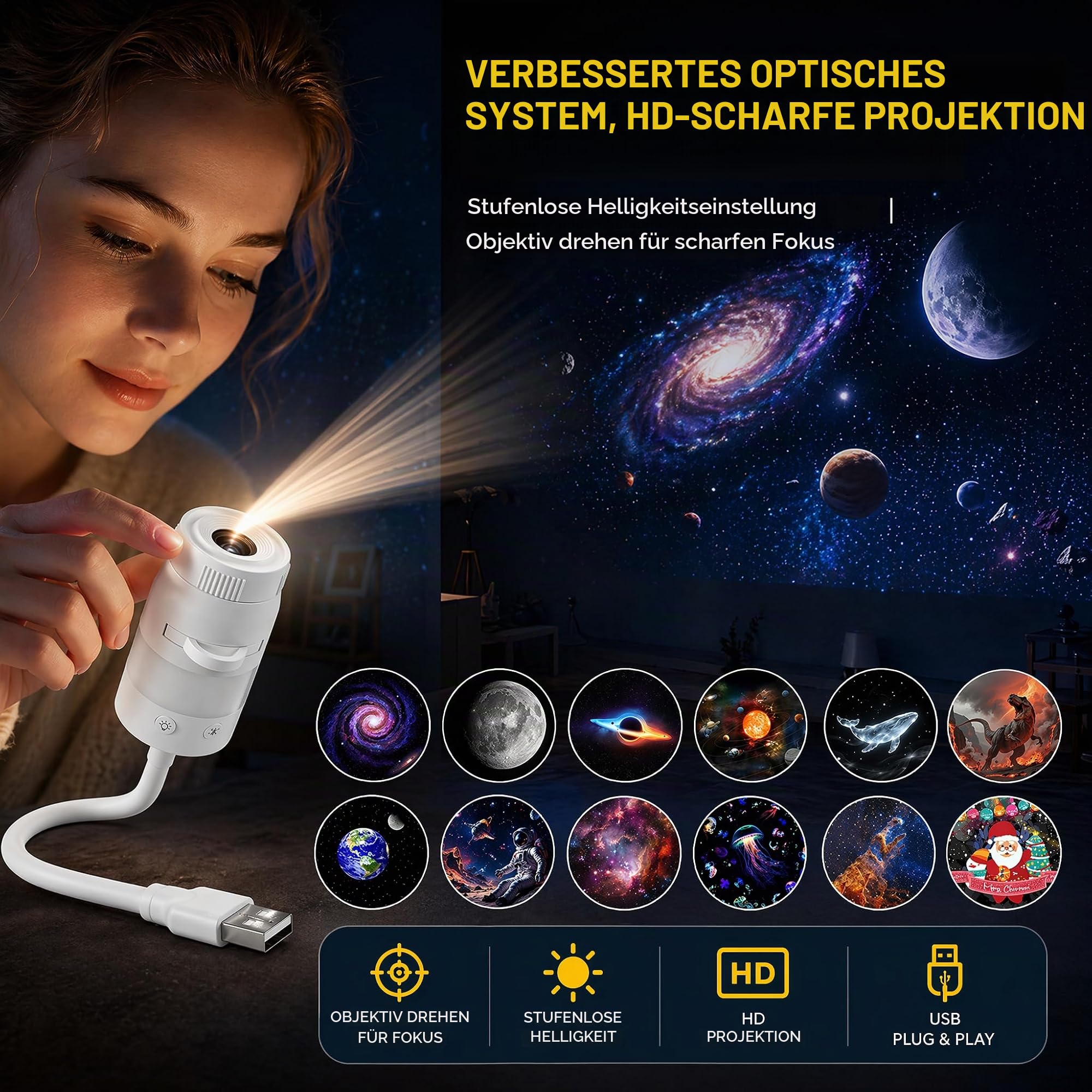 Yizemay Sternenhimmel Projektor Unterwasserwelt, Ozean Galaxie Projektor