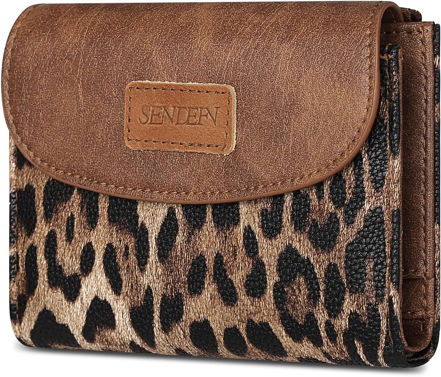 SENDEFN Lederen portemonnees voor vrouwen, RFID-blokkerende tweevoudige damesportefeuilles, damesportemonnees met meerdere kaarthouder-clutch, Blue-2, Modern