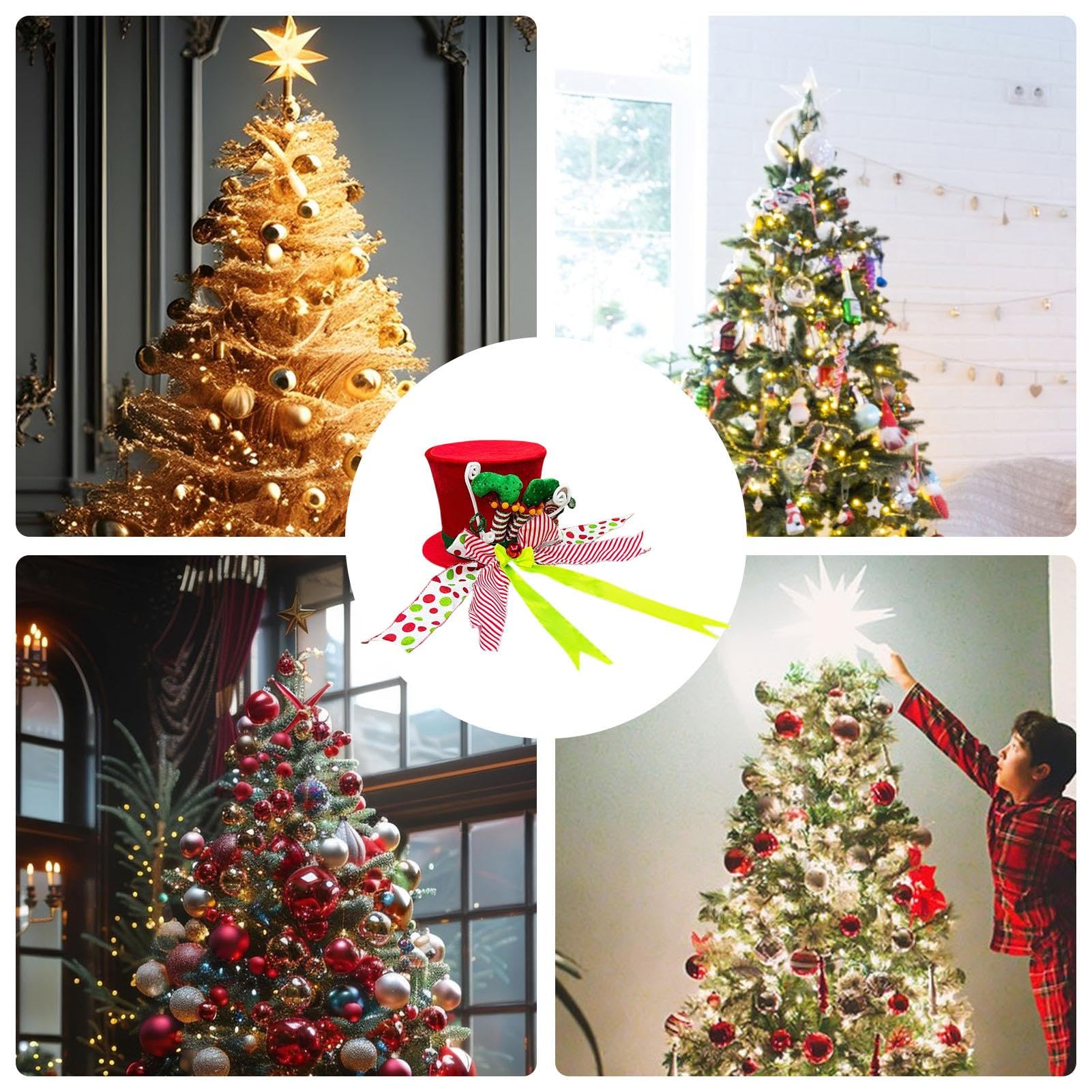 Eawfgtuw Chapeau De Sapin De Noël Pliable - Décoration De Noël - Tissu