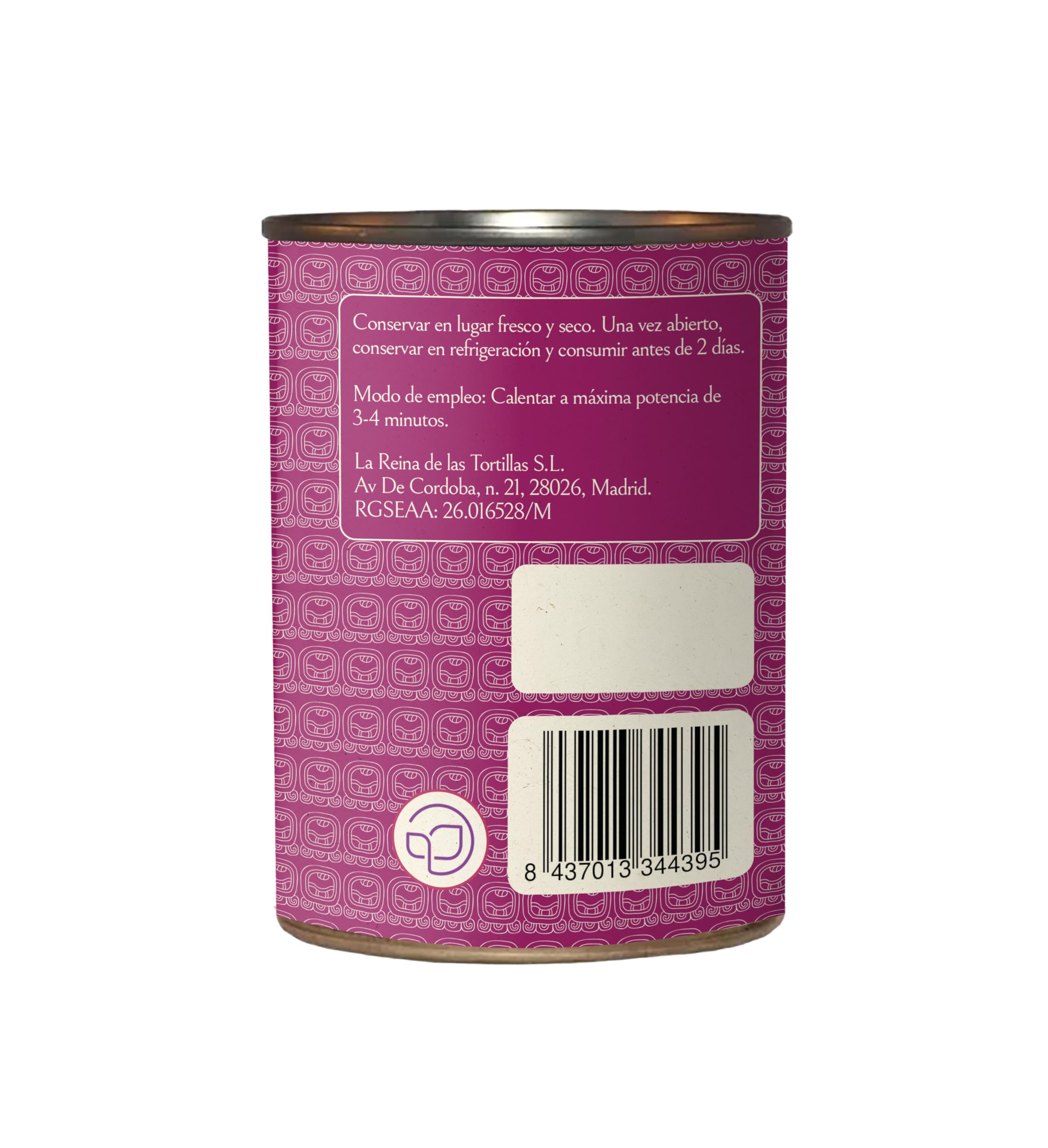 La Reina de las Tortillas – Cochinita Pibil en lata, 425 g, sin gluten, lista para servir