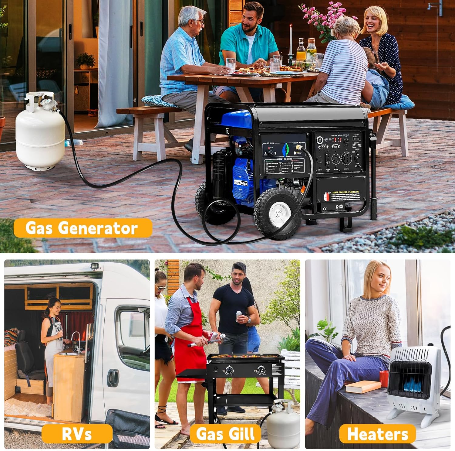 GGC 10 FT Two Stage Propane Regulator with Hose, Standard POL Connection to 20-100 lb Propane Tanks, 3/8in Female Flare Fitting for Grill, Heaters, Gas Generator