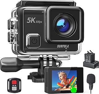 Action Camera 5K 24MP, Waterproof 40M Underwater Camera for Snorkeling, EIS Stabilization WiFi Helmet Camera for Vlogging, 2 Rechargeable 1350mAh Batteries with Charger, Touchscreen