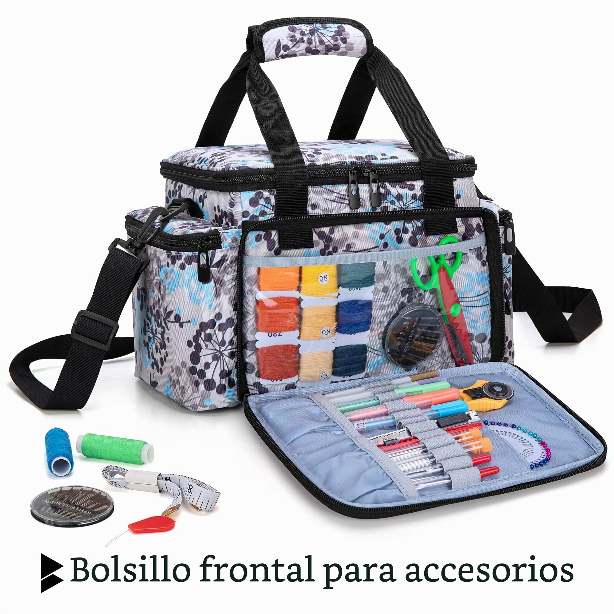 CURMIO Bolsa de Costura, Organizador para Kit de Costura, Diente de León