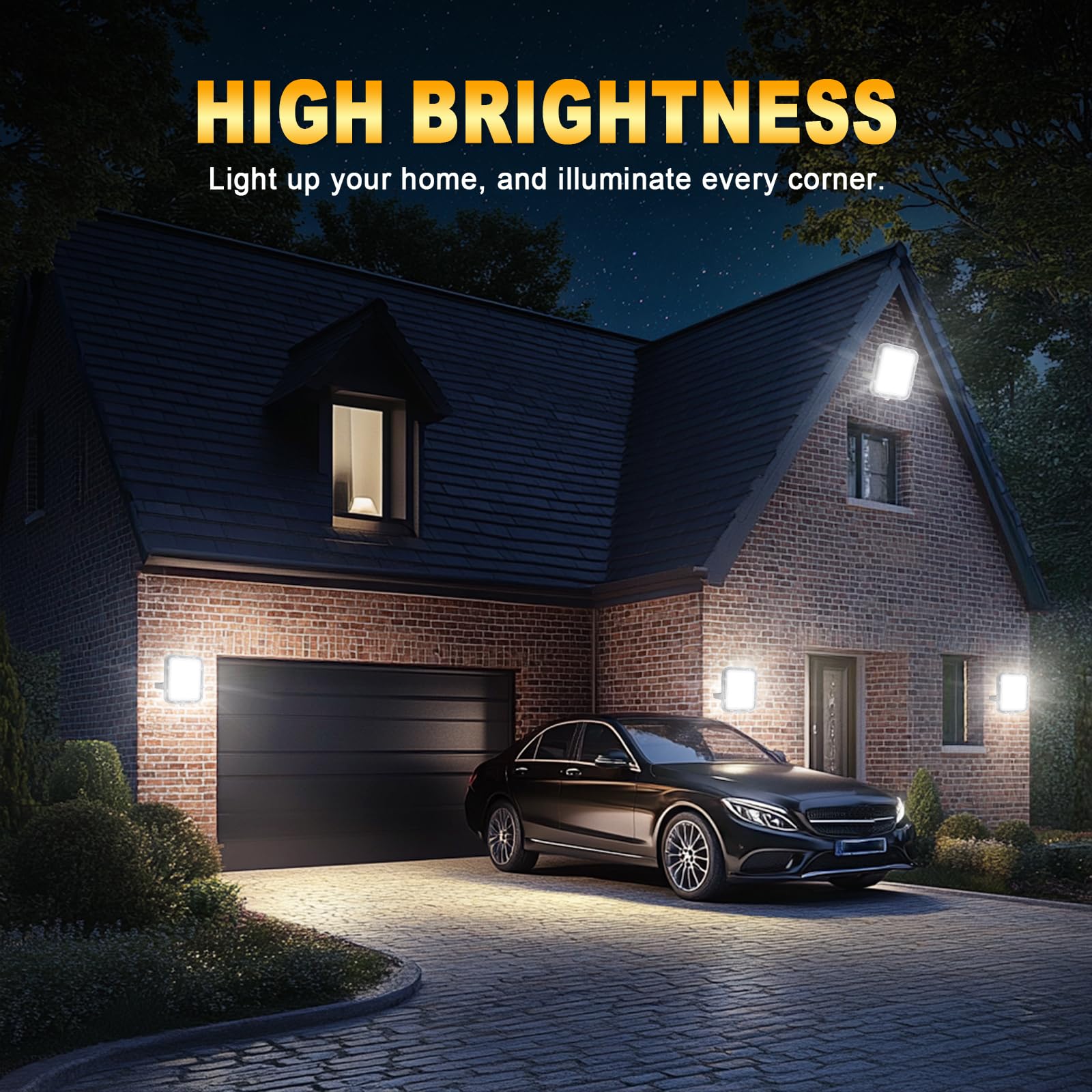 AUXTINGS LED Strahler Außen 400W,40000LM Sicherheitsbeleuchtung Aussen 1,5m Kabel mit Stecker, Aussenstrahler IP66 Wasserdicht, 6000K Außenstrahler, Flutlicht Scheinwerfer für Garten Garage Hof Haus