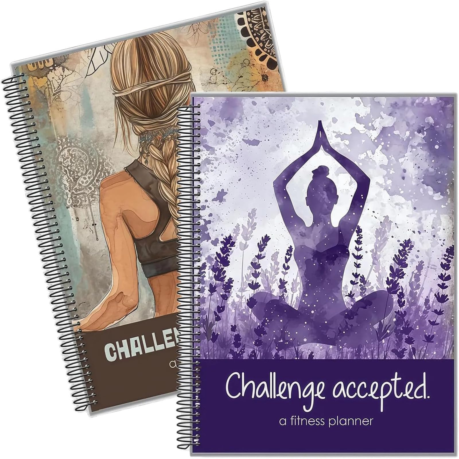 Challenge Accepted Fitness Planner β 90 Day Exercise and Food Journal for Wellness and Gratitude,Evening Reflection Planner Spiral Bound,Health & Workout Log,Water & Sleep Tracker (C)