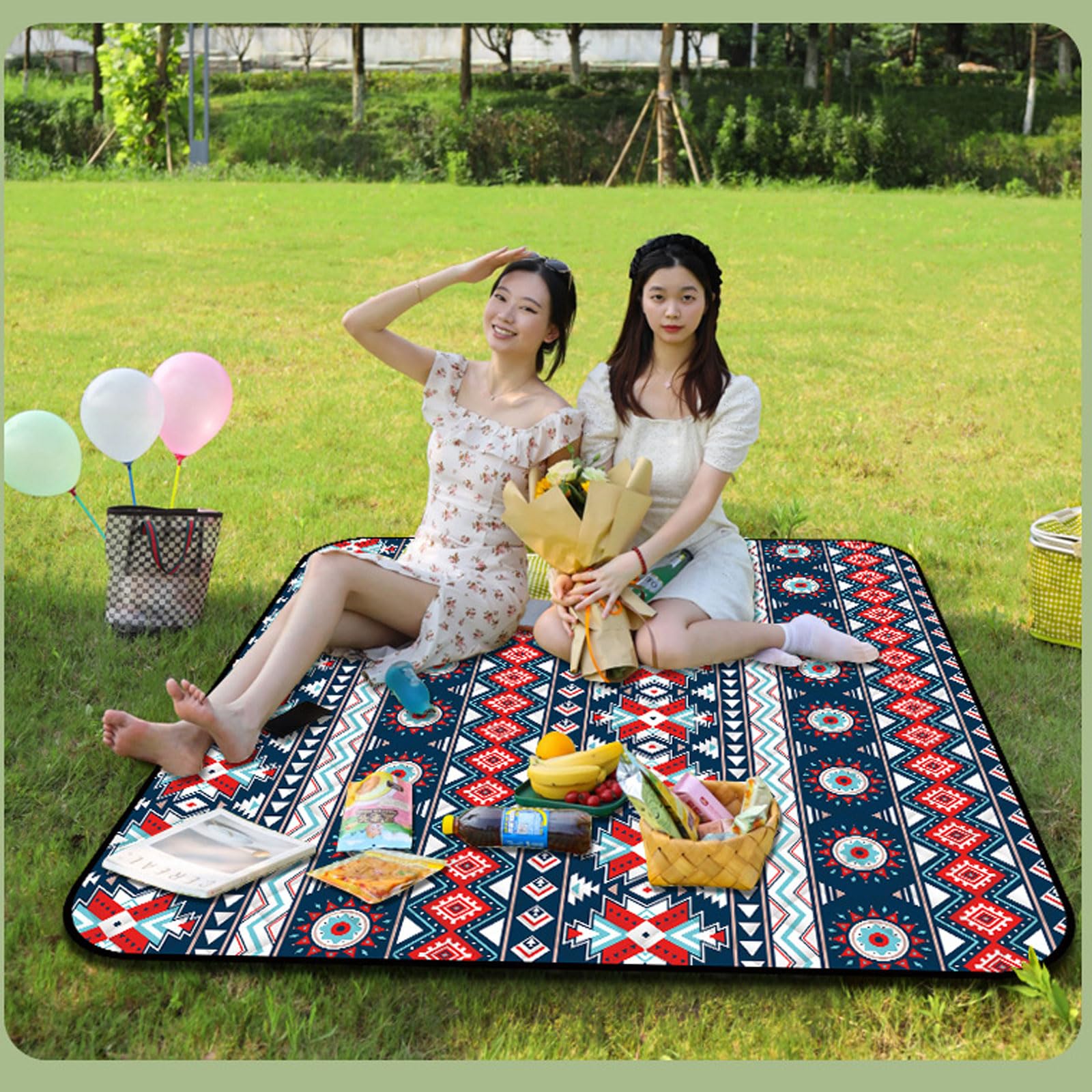 Coperte Picnic Impermeabili Pieghevoli Spiaggia Esterni Anti Sabbia Per Campeggio Prato Parco Accessori-Dark blue