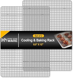 Sponsored Ad - Hiware 2-Pack Cooling Racks for Baking - 8.5" x 12" - Quarter Size - Stainless Steel Wire Cookie Rack Fits ...