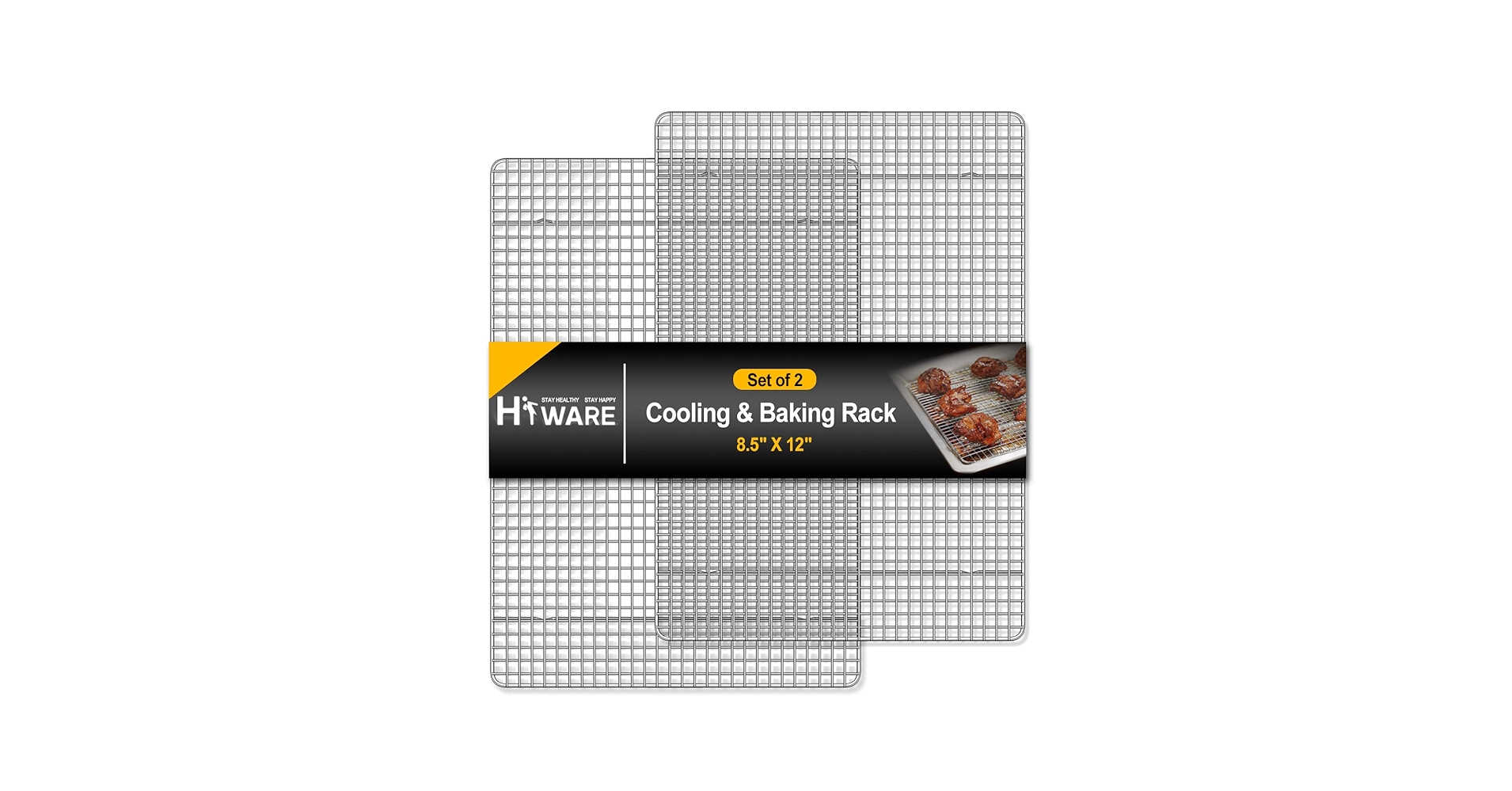 Cooling Rack Pack Of 2, Stainless Steel Baking Racks, Heavy Duty Wire Rack Baking Rack Baking Roasting Grilling Drying Oven Dishwasher Safe 9 7 X7 3 X0 6